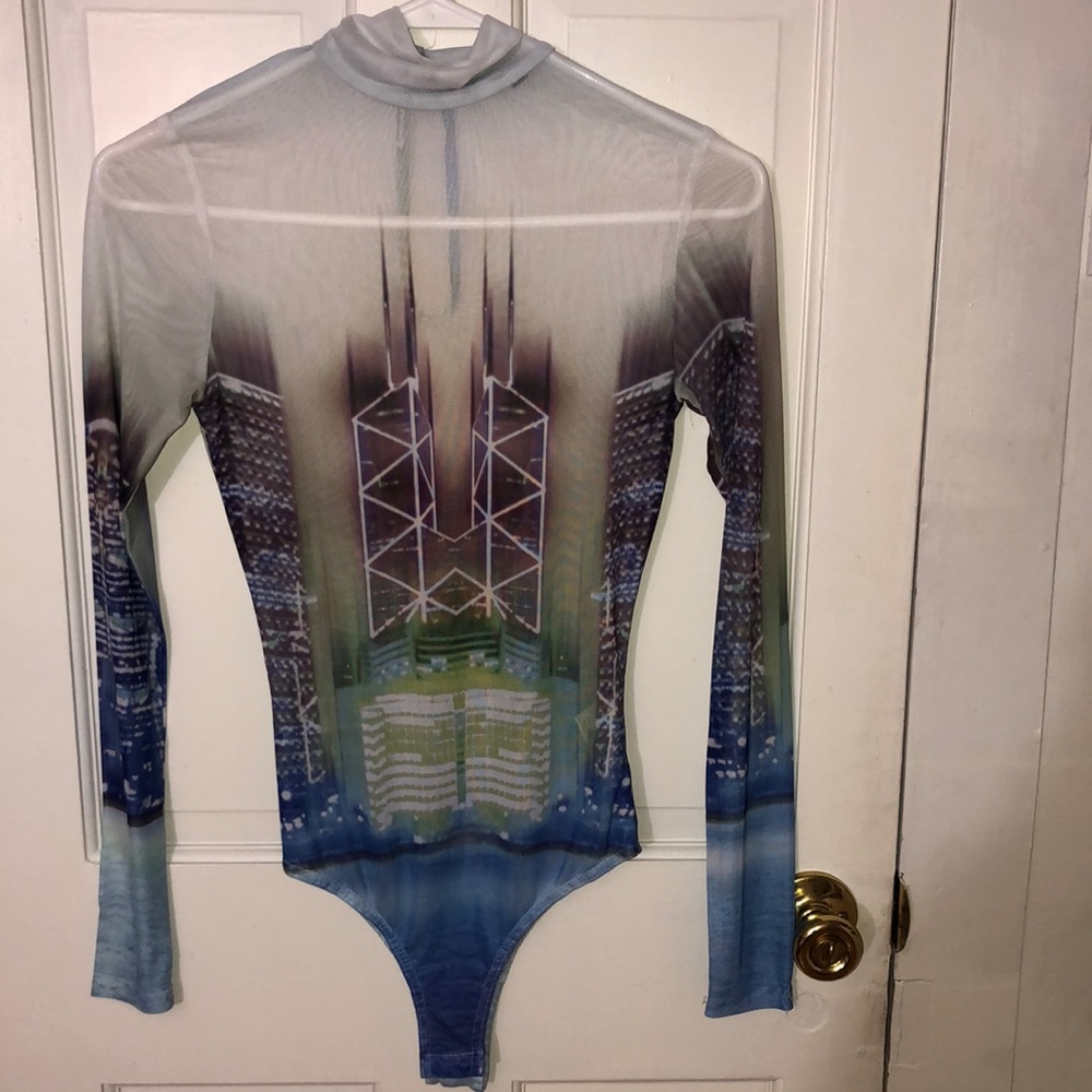 Sheer citynights cardiB longsleeve leotard